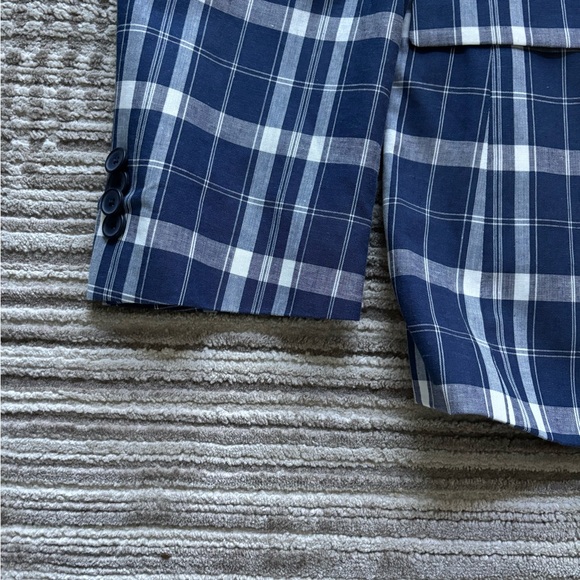 Tommy Hilfiger Blue Plaid Summer Sport Coat - Picture 3 of 4